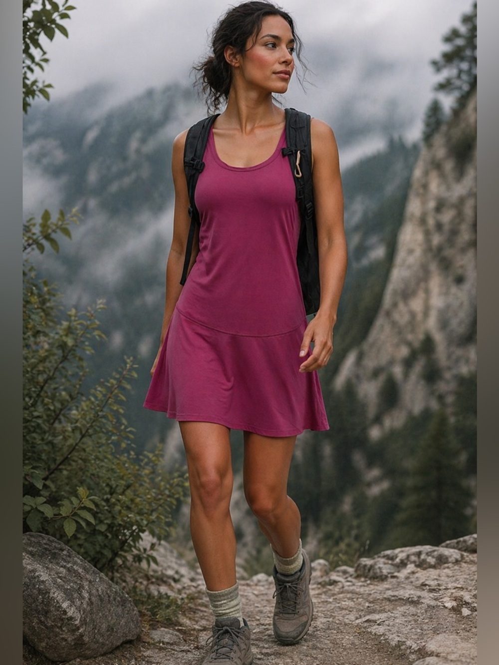 Patagonia Pink W's All Weather Sporty Gorpcore Back Pocket Mini Dress Size S